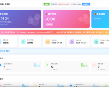 SCRM全球跨境出海社交聚合平台翻译软件进粉统计计数器系统