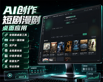 AI短剧漫剧生产系统、桌面客户端 + 发码后台 + 试用体系,支持贴牌二次发行